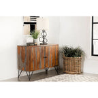 Komomo Sheesham Grey 1-Adjustable Shelf Accent Cabinet
