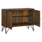 Komomo Sheesham Grey 1-Adjustable Shelf Accent Cabinet