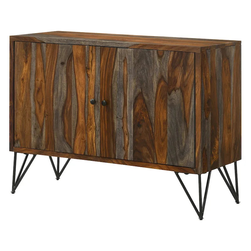 Komomo Sheesham Grey 1-Adjustable Shelf Accent Cabinet