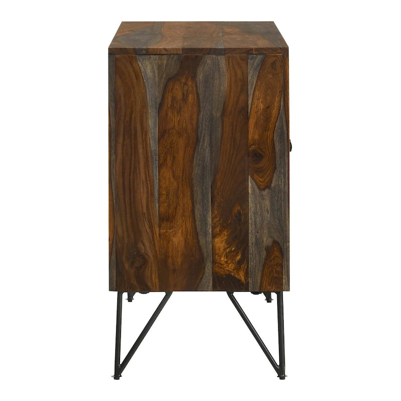 Komomo Sheesham Grey 1-Adjustable Shelf Accent Cabinet