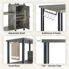 4-Tier Kitchen Islands Microwave Oven Stand-Kitchen Cabinets with hooks - 35.4in W