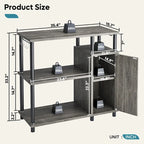 4-Tier Kitchen Islands Microwave Oven Stand-Kitchen Cabinets with hooks - 35.4in W