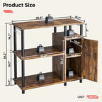 4-Tier Kitchen Islands Microwave Oven Stand-Kitchen Cabinets with hooks - 35.4in W