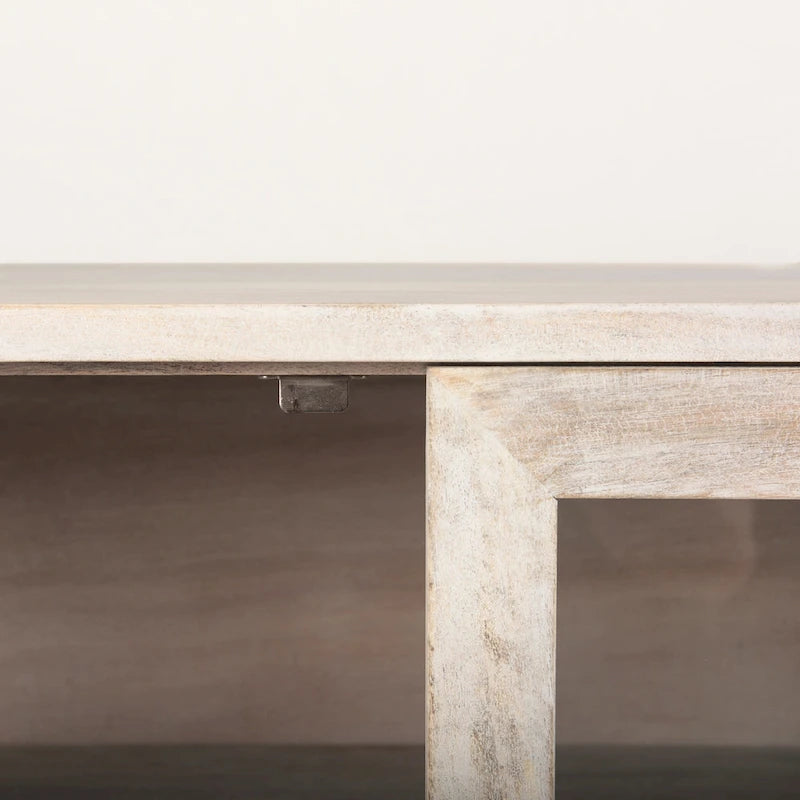 Arelius Blonde Solid Wood w/ Gold Iron Base & Glass Doors Sideboard - 70W x 32H x 18.75D