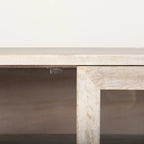 Arelius Blonde Solid Wood w/ Gold Iron Base & Glass Doors Sideboard - 70W x 32H x 18.75D