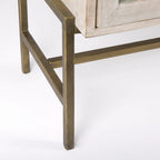 Arelius Blonde Solid Wood w/ Gold Iron Base & Glass Doors Sideboard - 70W x 32H x 18.75D