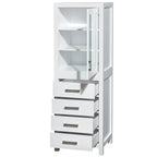 Wyndham Collection Sheffield Linen Tower with Door & Drawer Storage