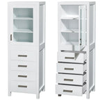 Wyndham Collection Sheffield Linen Tower with Door & Drawer Storage