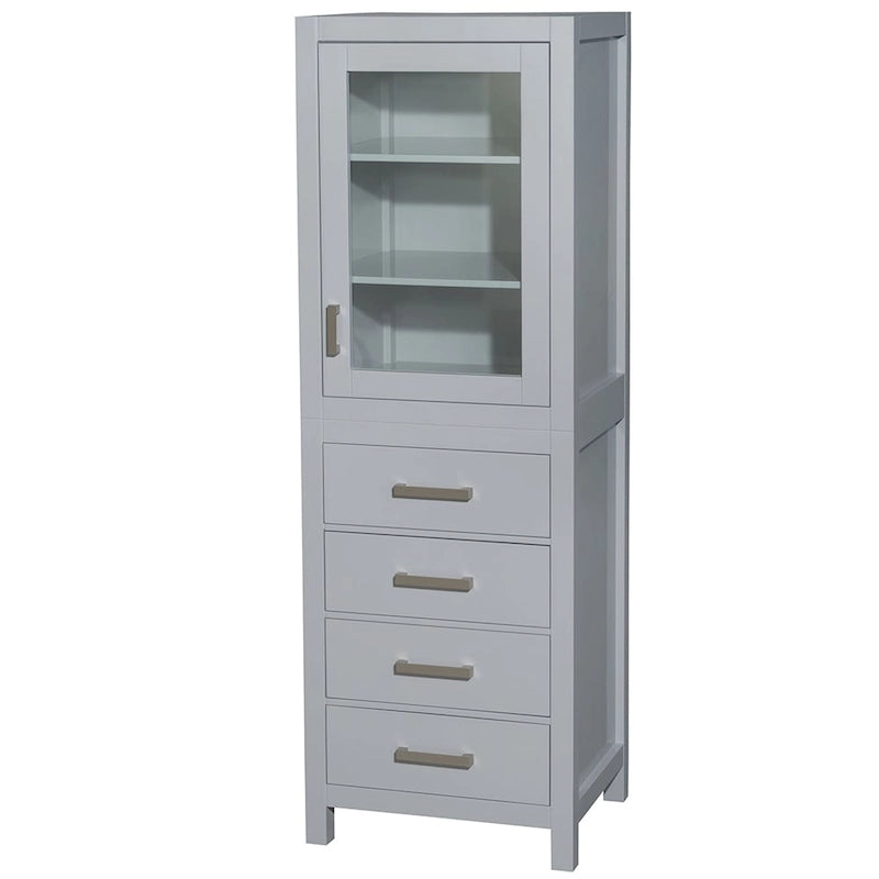 Wyndham Collection Sheffield Linen Tower with Door & Drawer Storage