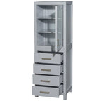 Wyndham Collection Sheffield Linen Tower with Door & Drawer Storage
