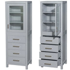 Wyndham Collection Sheffield Linen Tower with Door & Drawer Storage
