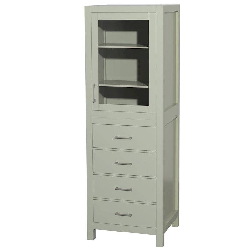 Wyndham Collection Sheffield Linen Tower with Door & Drawer Storage