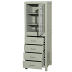 Wyndham Collection Sheffield Linen Tower with Door & Drawer Storage