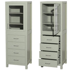 Wyndham Collection Sheffield Linen Tower with Door & Drawer Storage