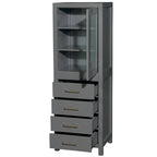 Wyndham Collection Sheffield Linen Tower with Door & Drawer Storage