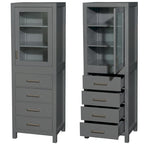 Wyndham Collection Sheffield Linen Tower with Door & Drawer Storage