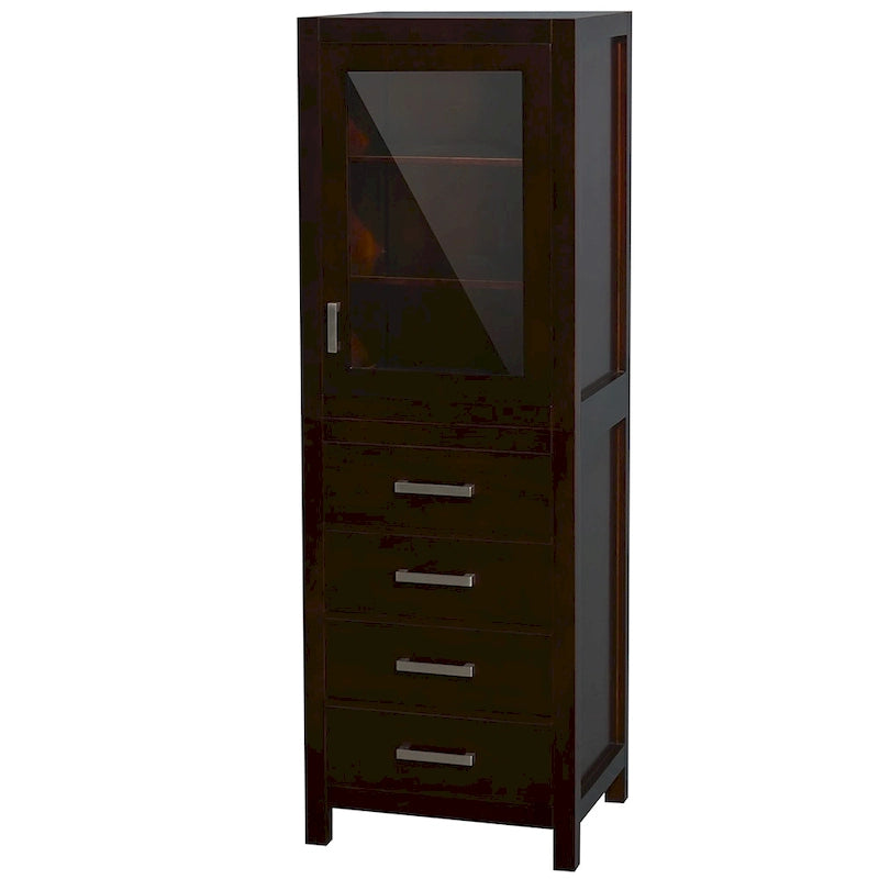 Wyndham Collection Sheffield Linen Tower with Door & Drawer Storage