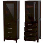 Wyndham Collection Sheffield Linen Tower with Door & Drawer Storage
