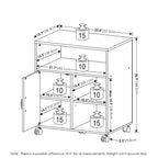 Furinno Econ Home Office Under Desk Printer Holder with Wheels