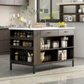 Server Table with 2 Drawers and Bottom Shelf Sideboard Buffet Cabinet - 55.1W