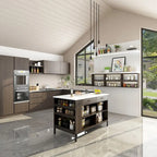 Server Table with 2 Drawers and Bottom Shelf Sideboard Buffet Cabinet - 55.1W