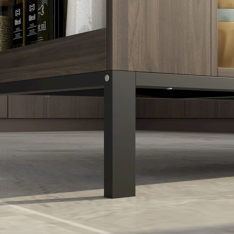 Server Table with 2 Drawers and Bottom Shelf Sideboard Buffet Cabinet - 55.1W