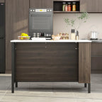 Server Table with 2 Drawers and Bottom Shelf Sideboard Buffet Cabinet - 55.1W