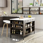 Server Table with 2 Drawers and Bottom Shelf Sideboard Buffet Cabinet - 55.1W