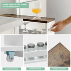 4 Tier Rolling Slim Storage Kitchen Organizer Cart with Handle - 19L x 5.1W x 31.5H