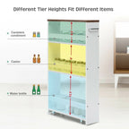 4 Tier Rolling Slim Storage Kitchen Organizer Cart with Handle - 19L x 5.1W x 31.5H