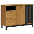 vidaXL Sideboard with Glass Door FLAM 43.3x15.7x31.5 Solid Wood Pine - 43.3 x 15.7 x 31.5