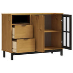 vidaXL Sideboard with Glass Door FLAM 43.3x15.7x31.5 Solid Wood Pine - 43.3 x 15.7 x 31.5