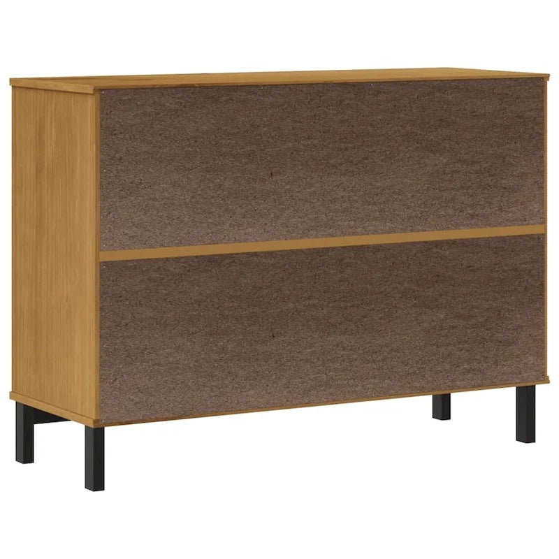 vidaXL Sideboard with Glass Door FLAM 43.3x15.7x31.5 Solid Wood Pine - 43.3 x 15.7 x 31.5