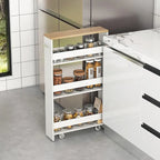 Narrow Rolling Storage Cart with Shelves for Kitchen and Bathroom