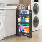Narrow Rolling Storage Cart with Shelves for Kitchen and Bathroom