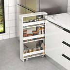 Narrow Rolling Storage Cart with Shelves for Kitchen and Bathroom