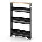 Narrow Rolling Storage Cart with Shelves for Kitchen and Bathroom