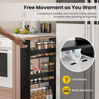 Narrow Rolling Storage Cart with Shelves for Kitchen and Bathroom