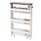 Narrow Rolling Storage Cart with Shelves for Kitchen and Bathroom