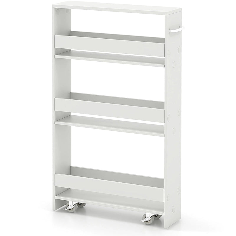 Narrow Rolling Storage Cart with Shelves for Kitchen and Bathroom
