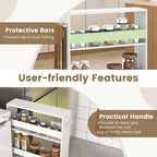 Narrow Rolling Storage Cart with Shelves for Kitchen and Bathroom