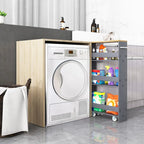 Narrow Rolling Storage Cart with Shelves for Kitchen and Bathroom