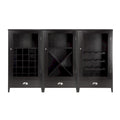 3-Pc Modular Wine Cabinet Set, Espresso - 22.64 x 15.75 x 40 inches