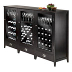 3-Pc Modular Wine Cabinet Set, Espresso - 22.64 x 15.75 x 40 inches