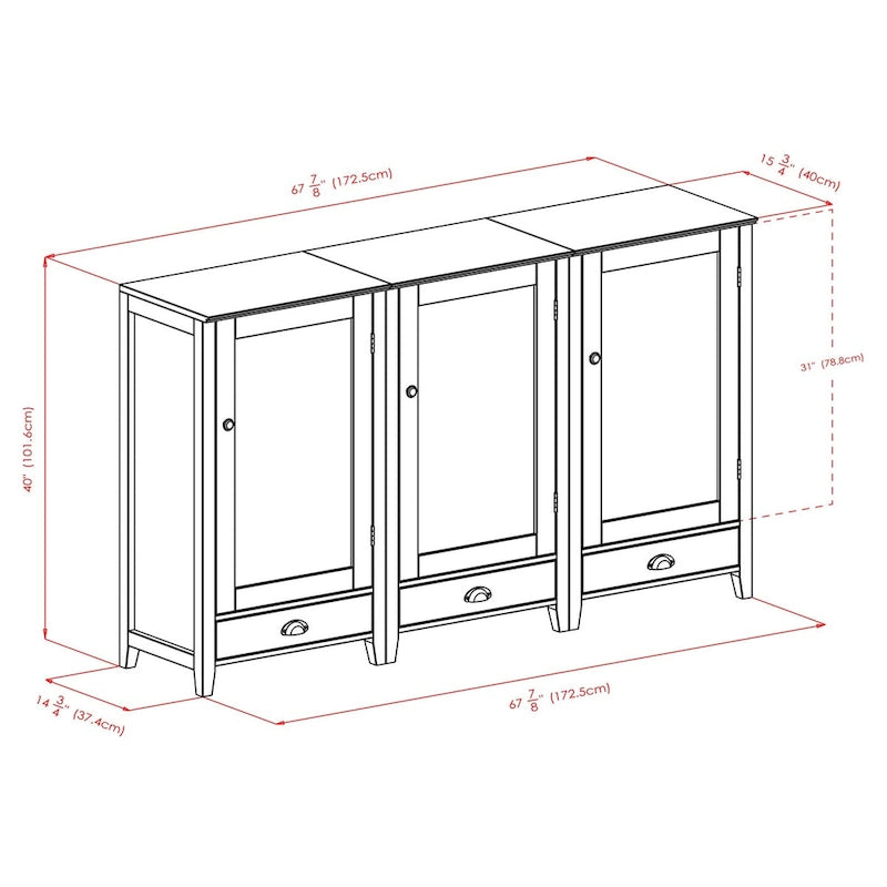 3-Pc Modular Wine Cabinet Set, Espresso - 22.64 x 15.75 x 40 inches