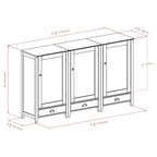 3-Pc Modular Wine Cabinet Set, Espresso - 22.64 x 15.75 x 40 inches