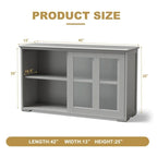 Sideboard Buffet Cupboard Storage Cabinet with Sliding Door - 42 x 13.0 x 24.5 (L x W x H)