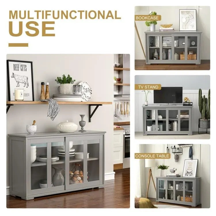 Sideboard Buffet Cupboard Storage Cabinet with Sliding Door - 42 x 13.0 x 24.5 (L x W x H)
