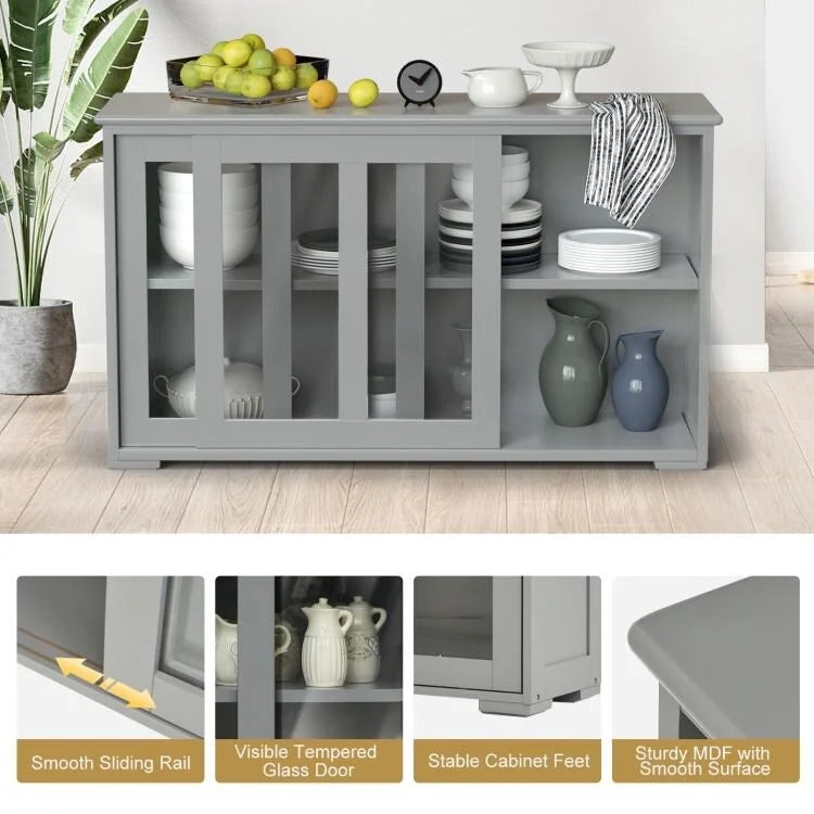 Sideboard Buffet Cupboard Storage Cabinet with Sliding Door - 42 x 13.0 x 24.5 (L x W x H)
