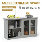 Sideboard Buffet Cupboard Storage Cabinet with Sliding Door - 42 x 13.0 x 24.5 (L x W x H)